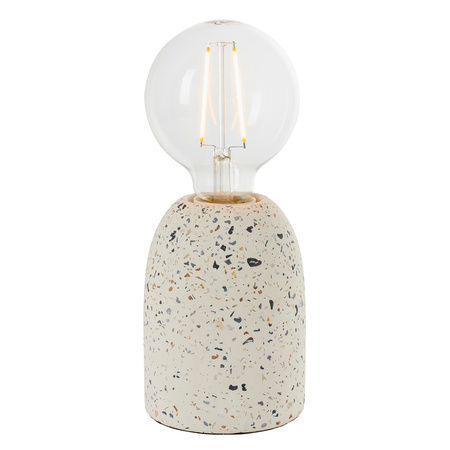 Lampa stołowa Terrazzo – biała, 10 × 10 × 13 cm