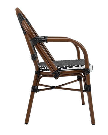 Krzesło ogrodowe CAFE PARIS ARM brązowe   rattan