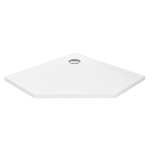 Brodzik NEX konglomeratowy pięciokątny 80x80x3,5 biały gładki