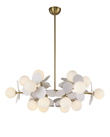 Lampa wisząca CHIC-6, 90 cm - biało złota nowoczesna lampa do salonu