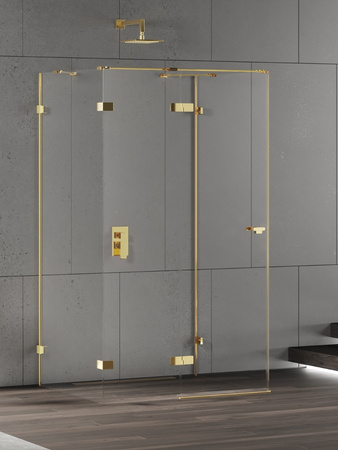 Kabina prysznicowa EVENTA GOLD SHINE 1D kwadratowa przyścienna L 100x100x200 szkło czyste 8mm Active Shield 2.0