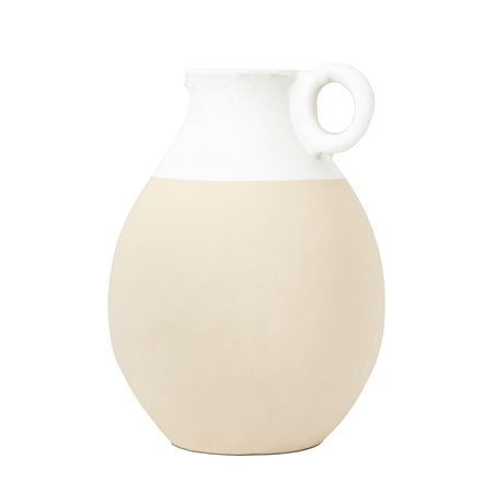 Wazon Tinos Pitcher duży, biały, naturalny, średnica 220 x 300 mm