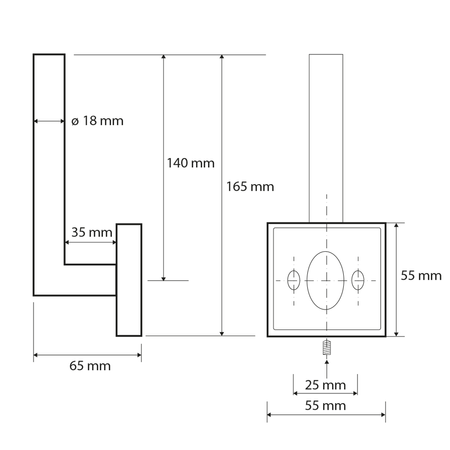 X-SQUARE wieszak na papier toaletowy rezerwowy, chrom
