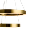 Lampa wisząca CIRCLE 2 40+60 cm - LED dwa ringi złoty połysk