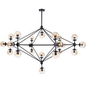 Lampa wisząca ASTRIFERO-21, 165 cm -  bursztynowo czarna