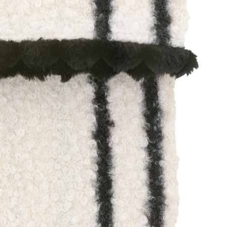 Ophelia Scalloped Throw Cream & Black 1300x1700mm