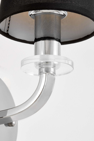 LAMPA ŚCIENNA KINKIET NOWOCZESNY CZARNO-CHROMOWANY ORLANDO W1