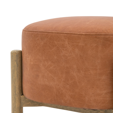 Tindon Footstool Vintage Brown Leather 450x380x360