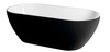 REDUTA wanna wolnostojąca 150x75x46cm, kompozyt, czarny/biały