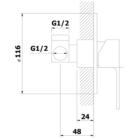 SIEGER bateria prysznicowa podtynkowa, 1 wyjście, chrom