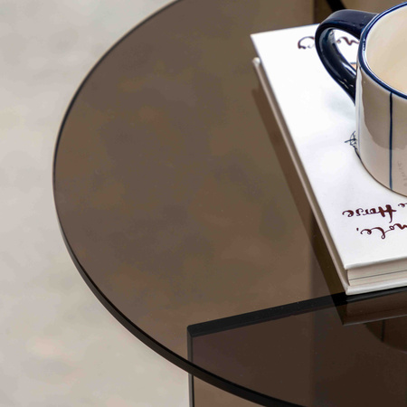 Parioli Glass Side Table Charcoal 450x450x460mm