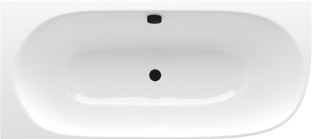 SUSSI L wanna przyścienna, narożna, kompozyt, 160x70x50cm, biały/beż mat