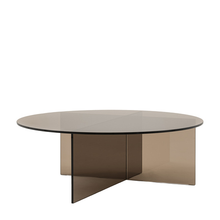 Parioli Glass Coffee Table Charcoal 900x900x325mm