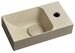 PICCOLINO umywalka betonowa, 30,8x17cm, bateria z prawej strony, żółty mat