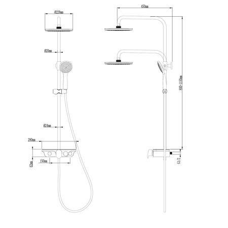 MARCO zestaw prysznicowy z baterią, biały
