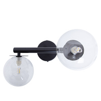 AVOLA kinkiet 2 czarny/transparentny