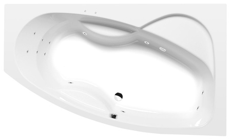 MAMBA R wanna z hydromasażem, 160x95x44cm, Attraction Hydro, chrom