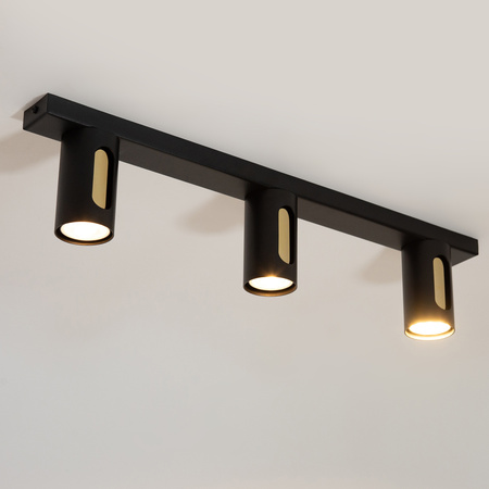 FLOW 3 plafon czarny/złoty