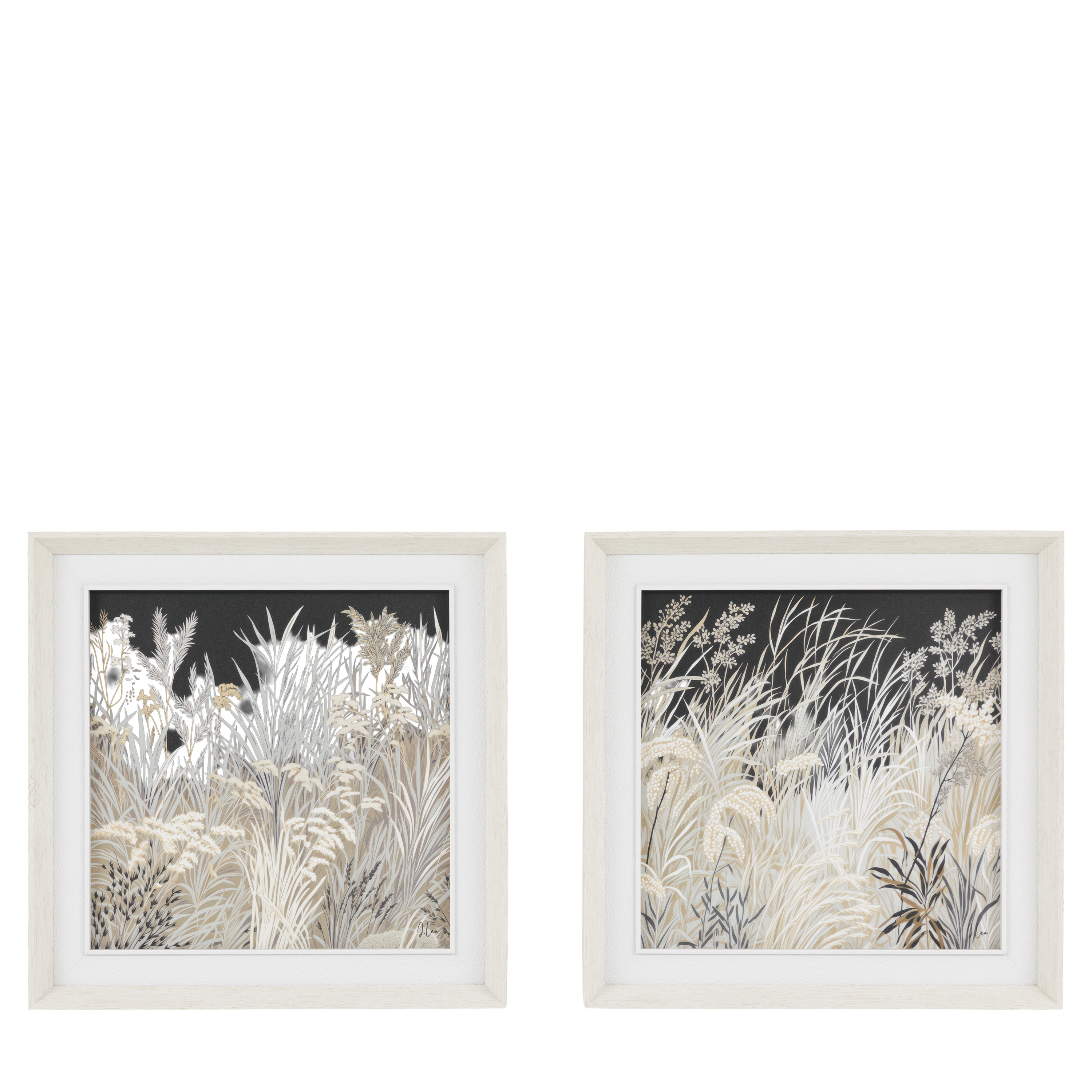 Obraz w ramie „Evening Peace” – biały, 30,5 × 3,2 × 30,5 cm, zestaw 2 szt.