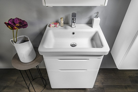 ELLA szafka umywalkowa 56,5x65x43cm, 2 szuflady, biała