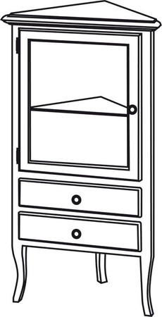 RETRO szafka narożna 60x120x47cm, starobiała, lewa