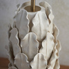 Layered Leaf Table Lamp Base Ivory Crackle Large