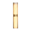 Lampa ścienna MURO LED 66 cm - biały alabaster, złote detale