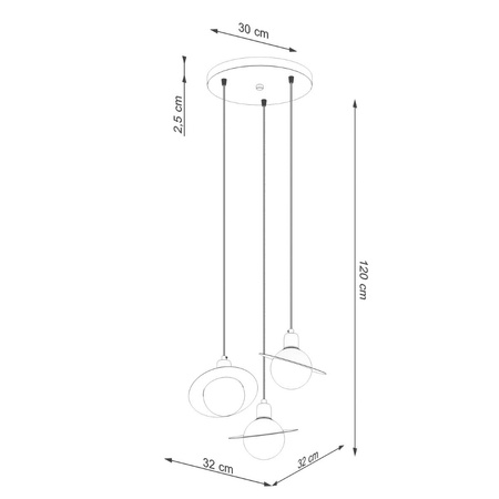Lampa wisząca HYPERION 3P biały