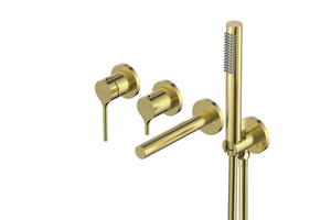 FDesign COLIBRI Bateria wannowa 4-otworowa podtynkowa – złoty szczotkowany – FD1-CLB-11P-57