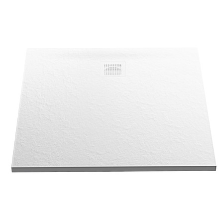 Brodzik MORI konglomeratowy kwadratowy 90x90x3 posadzkowy, biały