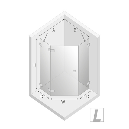 KABINA AVEXA PIĘCIOKĄTNA P 90x90x200 CZYSTE 6mm ACTIVE SHIELD
