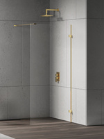 Kabina prysznicowa EVENTA GOLD SHINE WALK-IN U 100x200 szkło czyste 8mm Active Shield 2.0