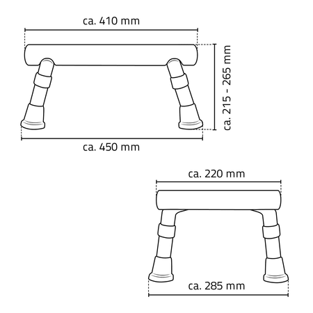 HANDICAP Taboret łazienkowy na nogi, biały