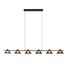 Lampa wisząca BLAKE 140 cm  - LED, czarna, podłużna z sześcioma dymionymi kloszami