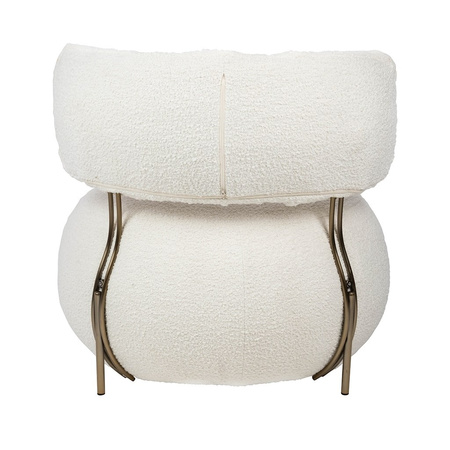 Fotel LOW TEDDY biały - stal