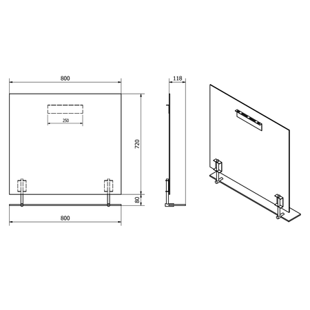 WEGA lustro z półką 80x80cm