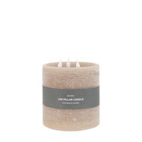 LED 3 Wick Candle Warm Grey 150x150x150mm