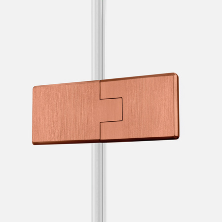 Kabina prysznicowa OXIA COPPER BRUSHED 2D kwadratowa 80x80x200 szkło czyste 8mm Active Shield 2.0