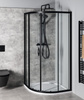 SIGMA SIMPLY BLACK kabina prysznicowa półokrągła 800x800mm, R550, szkło czyste