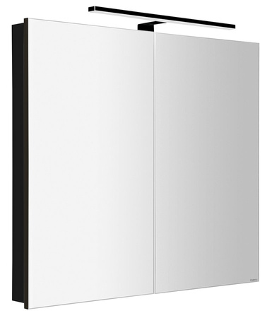 GRETA szafka z lustrem, oświetlenie LED, 81x70x14cm, czarny mat