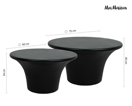 MaMaison zestaw stolików kawowych PODIUM  60 / 75 czarny