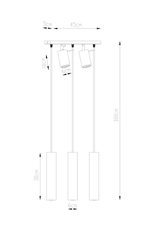 Lampa wisząca RING 3 biały