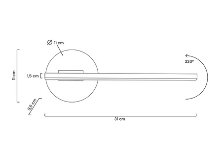MOOSEE lampa ścienna HORIZON czarna