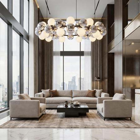 NOWOCZESNA LAMPA WISZĄCA CZARNA SAONA W60