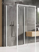 KABINA PRIME WHITE PROSTOKĄTNA PRZYŚCIENNA P 100x80x200 CZYSTE 6mm ACTIVE SHIELD