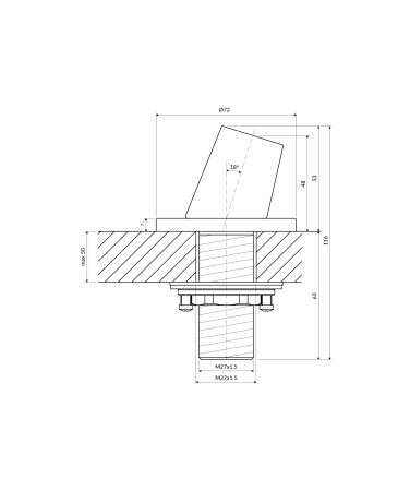 pierścień nawannowy z uchwytem na rączkę prysznicową, chrom połysk