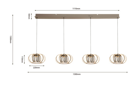7033-413 Lampa wisząca czwórka SALO