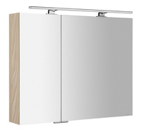 MIRRÓ szafka z lustrem z oświetleniem LED, 90x70x16cm, wiąz Bardini
