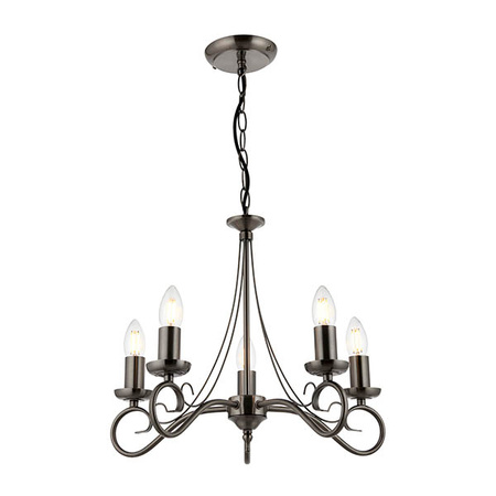 Trafford 5 Pendant Light Antique Silver