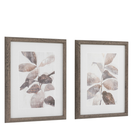 Obraz w ramie „Natures Rhythm” – brązowy, 45 × 4 × 55 cm, zestaw 2 szt.